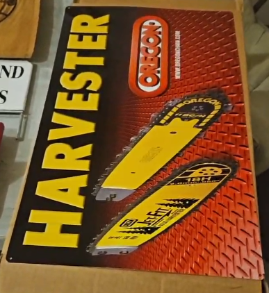 Oregon Harvester Chainsaw SST Embossed Sign