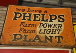 Phelps Farm Power Farm Light Plant SST Embossed Sign