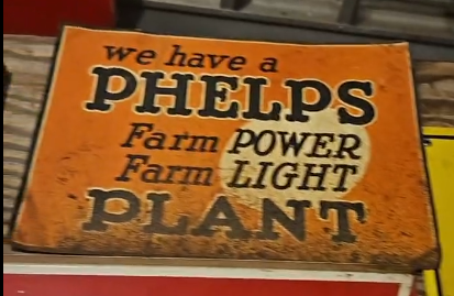 Phelps Farm Power Farm Light Plant SST Embossed Sign