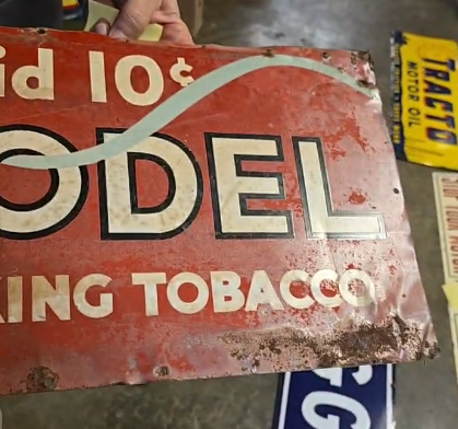 Model Smoking Tobacco Moustache Man SST Sign