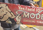 Model Smoking Tobacco Moustache Man SST Sign