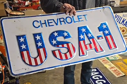 Chevrolet USA-1 Aluminum Embossed Sign