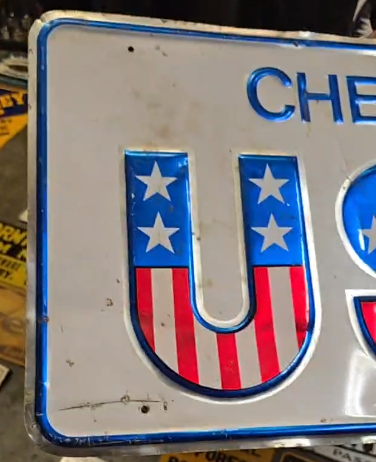 Chevrolet USA-1 Aluminum Embossed Sign