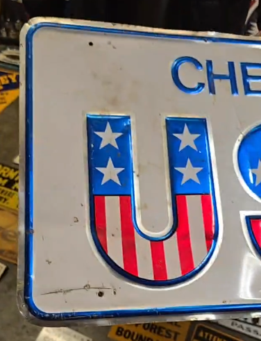 Chevrolet USA-1 Aluminum Embossed Sign