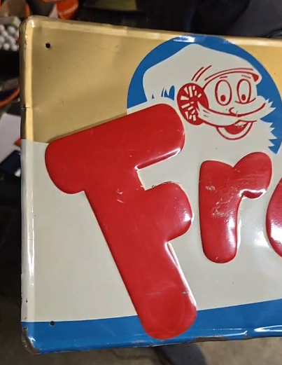 Frostie Root Beer Happiest Taste in Town SST Embossed Sign