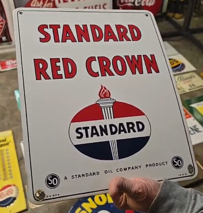 Standard Red Crown Standard Oil Company SSP Pump Plate