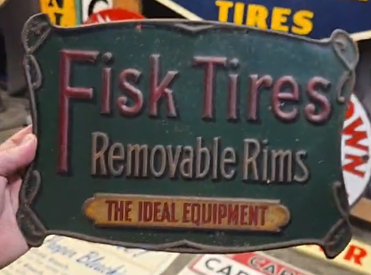 Fisk Tires Removable Rims the Ideal Equipment SST Embossed Sign