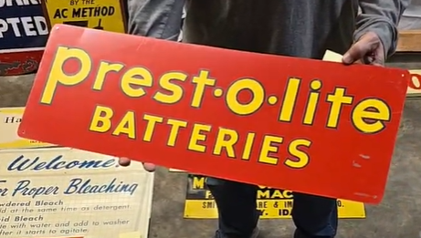 Prest-o-lite Batteries SST Sign