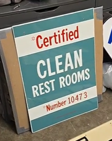 Phillips 66 Petroleum Flying A Transitional Clean Rest Room DST Sign