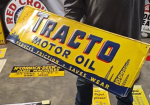 Tracto Motor Oil Reduces Friction Saves Wear SST Embossed Sign