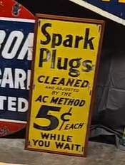 Spark Plugs Cleaned by the AC Method 5 Cents Each SST Sign