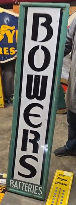 Bowers Batteries SST Embossed Self Framed Sign