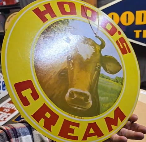 H. P. Hood & Sons Milk Cardboard Double Sided Sign