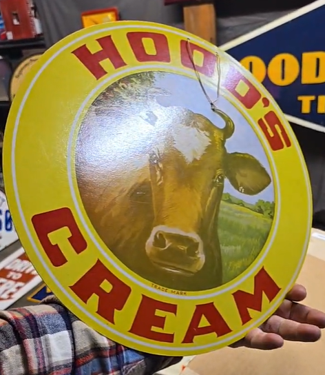 H. P. Hood & Sons Milk Cardboard Double Sided Sign