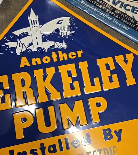 Berkeley Pump Sampson Electric White Salmon Washington SST Embossed Sign