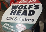 Wolf’s Head Oil and Lubes Pure Pennsylvania DST Flange Sign