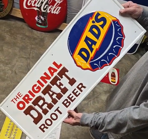 Original Dad’s Root Beer Bottle Cap Horizontal SST Embossed Sign