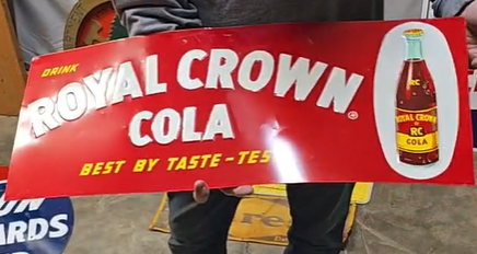 Royal Crown Cola RC Best by Taste Test SST Embossed Sign