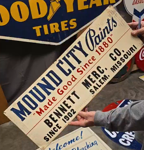 Mound City Paints Salem Missouri SST Embossed Sign