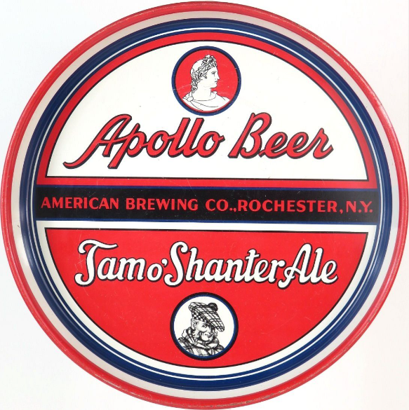 1938 Apollo Beer/Tam o’ Shanter Ale 12 inch Serving Tray Rochester New York