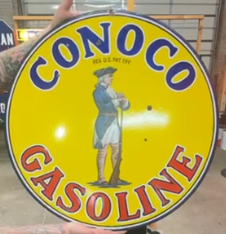 Conoco Gasoline Minute Man DSP Sign