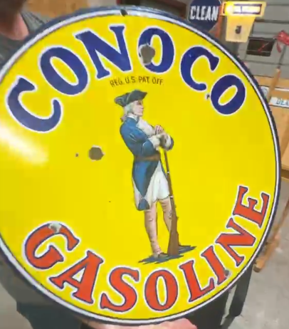 Conoco Gasoline Minute Man DSP Sign