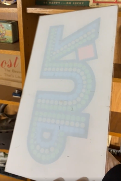 7Up Plastic Soda Pop Machine Light Up Panel Sign