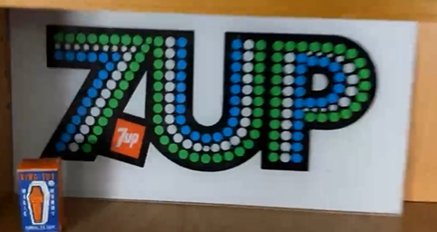 7Up Plastic Soda Pop Machine Light Up Panel Sign