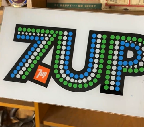 7Up Plastic Soda Pop Machine Light Up Panel Sign