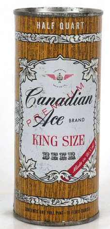 1960 Canadian Ace Beer 16oz One Pint 227-24 Flat Top Can Chicago Illinois