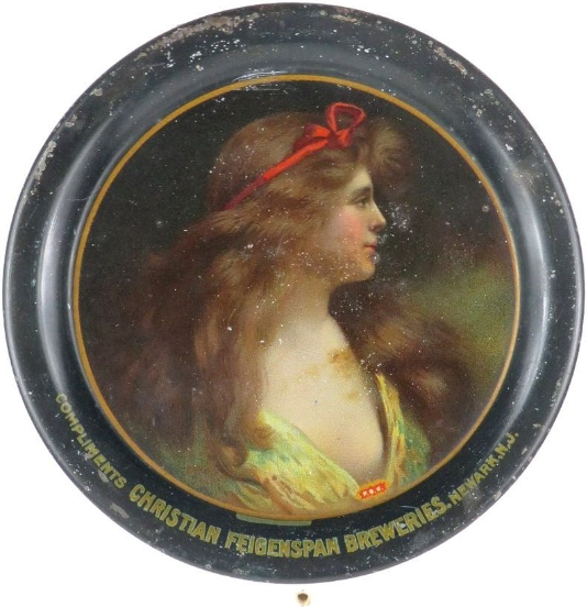 1910 Christian Feigenspan Breweries “P.O.N.” 4¼ Inch Tip Tray Newark New Jersey