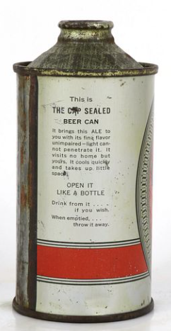 1937 Clyde Cream Ale 12oz 157-21v2 Low Profile Cone Top Can Fall River Massachusetts