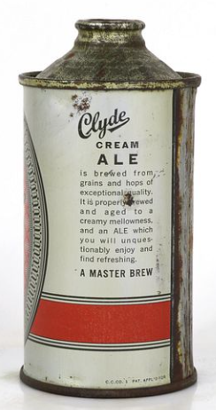 1937 Clyde Cream Ale 12oz 157-21v2 Low Profile Cone Top Can Fall River Massachusetts