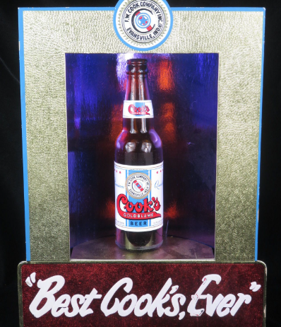 1953 Cook’s Goldblume Beer Bottle Glorifier Sign Evansville Indiana