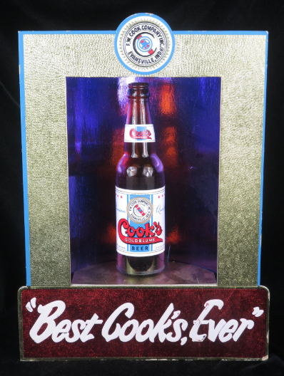1953 Cook’s Goldblume Beer Bottle Glorifier Sign Evansville Indiana