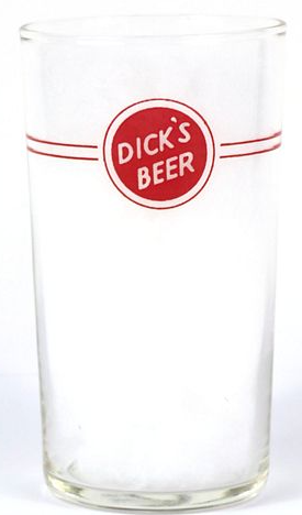 1949 Dick’s Beer 4⅓ Inch Drinking Glass Quincy Illinois