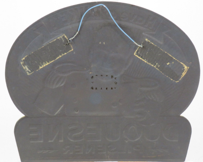 1944 Duquesne Pilsener Beer Foil over Composition Sign Pittsburgh Pennsylvania