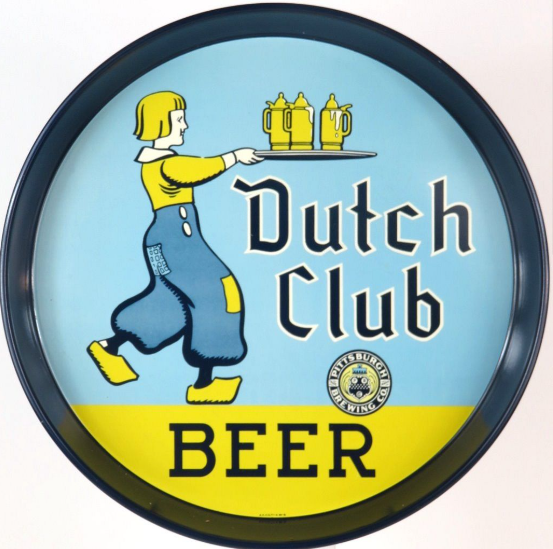 1942 Dutch Club Beer 12 inch Serving Tray Pittsburgh Pennsylvania
