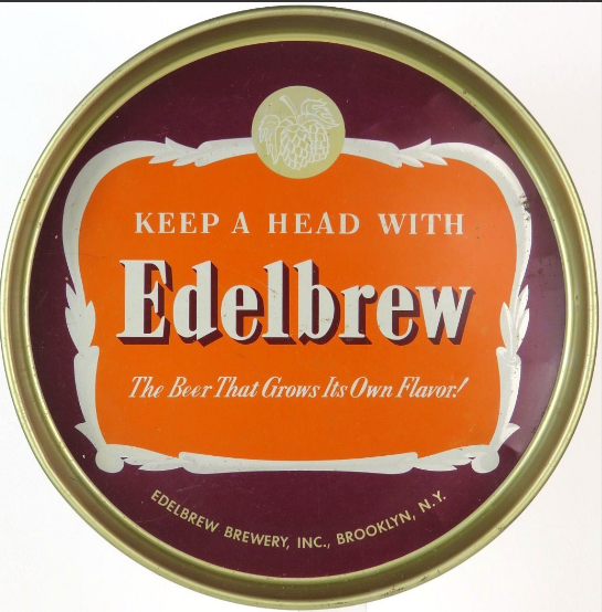 1943 Edelbrew Beer 12 inch Serving Tray Brooklyn New York