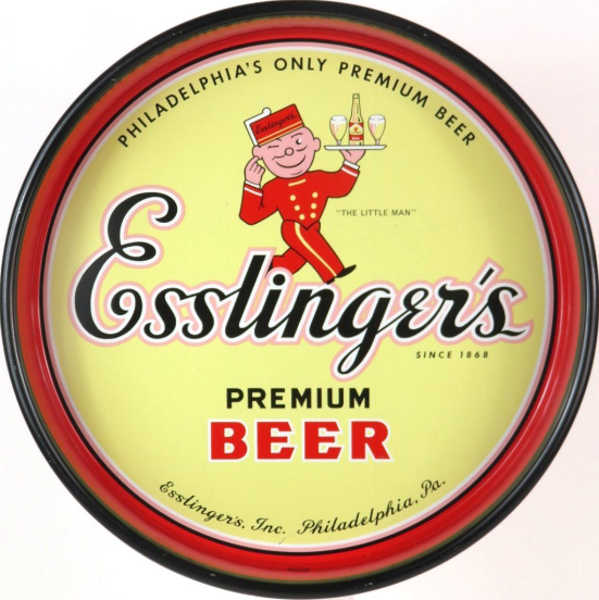 1947 Esslinger’s Premium Beer 13 inch Serving Tray Philadelphia Pennsylvania