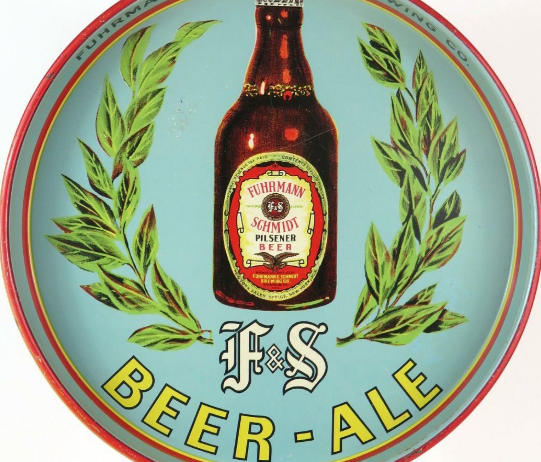 1938 F & S Beer and Ale 12 inch Serving Tray Shamokin Pennsylvania