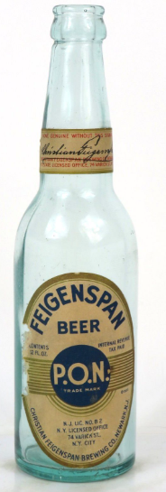 1910 Feigenspan Beer 12oz Bottle Newark New Jersey