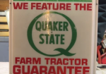 Quaker State We Feature Farm Tractor Guarantee Plastic Light Up Sign