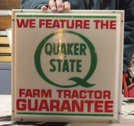 Quaker State We Feature Farm Tractor Guarantee Plastic Light Up Sign