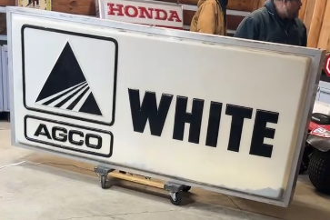 AGCO White Double-Sided Embossed Plastic Light Up Sign