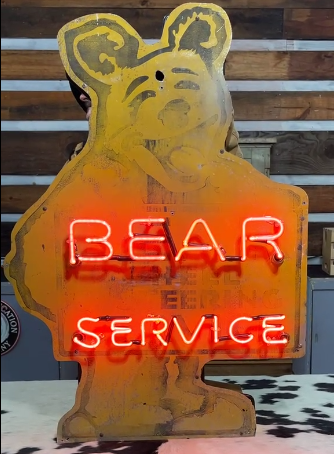 Bear Wheel Service Neon Sign