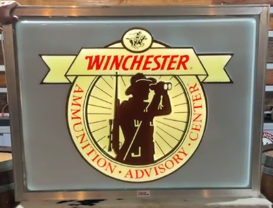 Winchester Ammunition Advisory Center Double Sided Plastic Light Up Sign