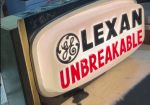 General Electric Lexan Unbreakable Salesman Sample Light Up Sign