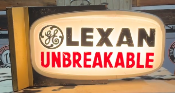 General Electric Lexan Unbreakable Salesman Sample Light Up Sign