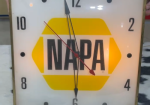 NAPA Auto Parts PAM Glass Faced Light Up Clock